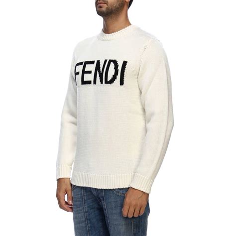 fendi white mens sweater|Fendi oversized sweater.